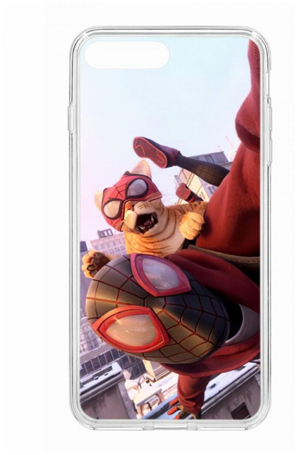 Чехол для Apple iPhone 7 Plus/8 Plus КRUЧЕ Print Человек паук,пластиковая накладка,силиконовый бампер с защитой камеры,защитный кейс с рисунком