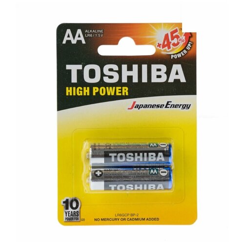 Батарейка щелочная Toshiba LR6/2BL 2 штуки батарейка эра lr6 2bl