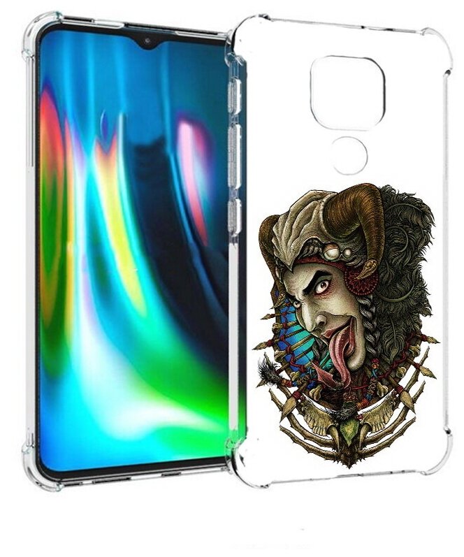 Чехол задняя-панель-накладка-бампер MyPads длинный язык для Motorola Moto E7 Plus (XT2081-2)/Moto G9 противоударный