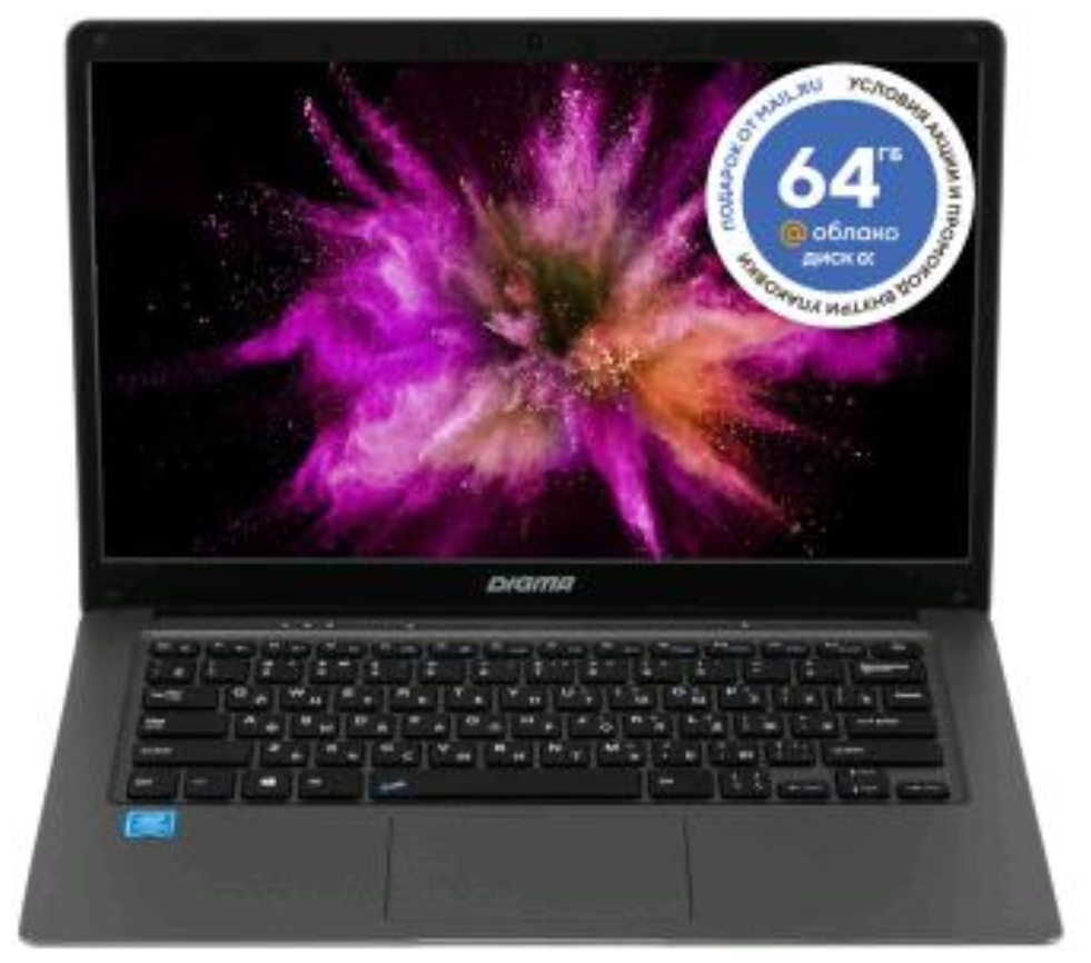 Ноутбук Digma EVE 14 C420 Celeron N4020 4Gb SSD128Gb Intel UHD Graphics 600 14 TN HD 1366x768 Windows 10 Home dark grey WiFi BT Cam, ET4066EW