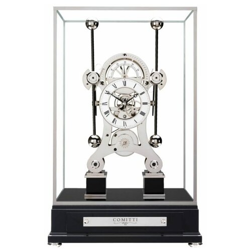 Настольные часы скелетоны The Rodium Plated Grasshopper, Comitti (Англия)