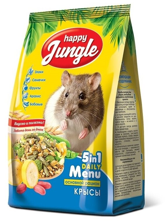 Happy Jungle Корм для крыс Злаковое ассорти, 400 г.