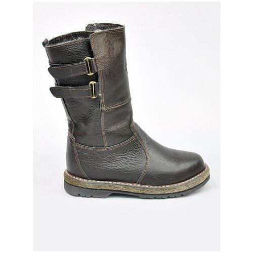 фото Сапоги мужские из натуральной кожи «флотер» коричневые нет бренда