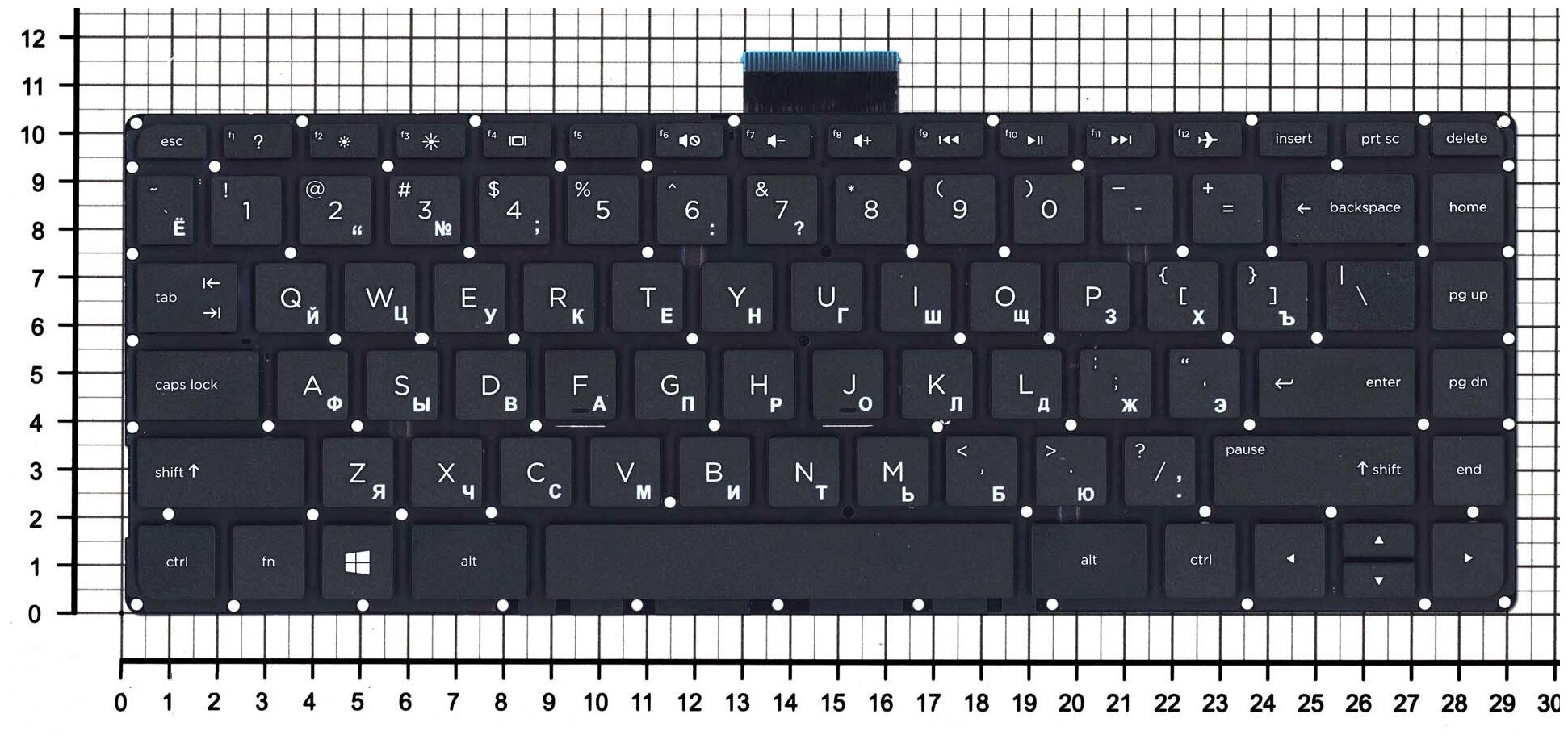 Клавиатура для ноутбука HP 9ZNC9SQ201 черная без рамки горизонтальный Enter