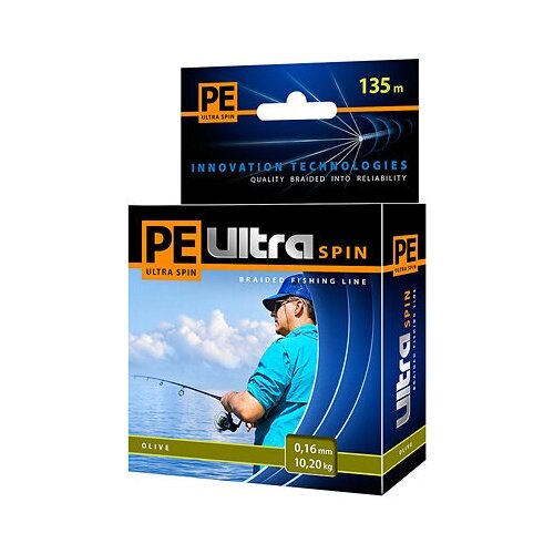 Плетеный шнур AQUA PE ULTRA SPIN 135м 0,16мм Olive