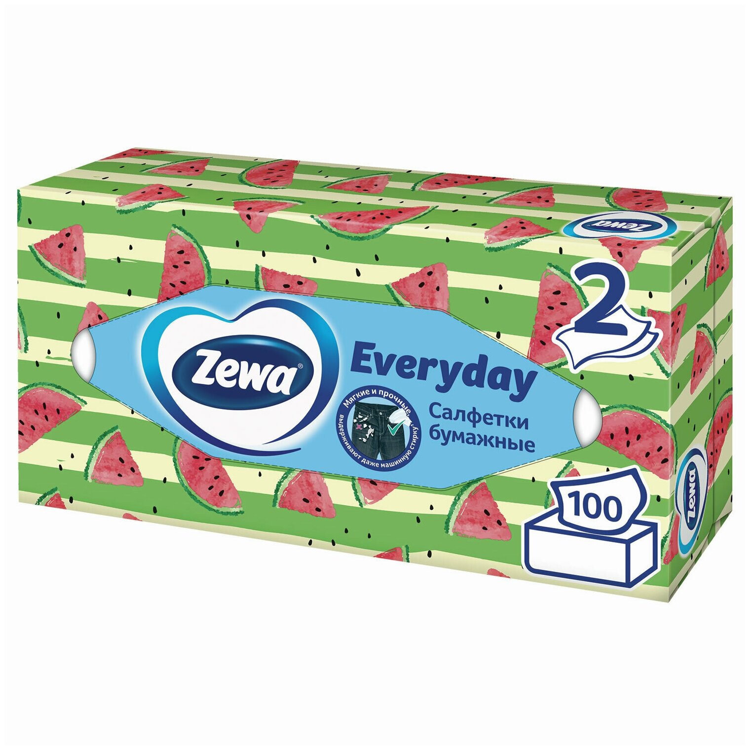 Салфетки косметические Zewa Deluxe Everyday 2-х слойные Стайл в коробке, 100 шт - фото №4