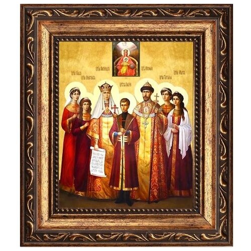Царская семья. Икона на холсте. царская икона 001 царская семья у креста 22х30