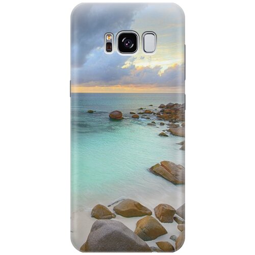 силиконовый чехол на samsung galaxy s8 самсунг с8 плюс с принтом залитый светом пляж Силиконовый чехол на Samsung Galaxy S8, Самсунг С8 с принтом Каменистый пляж