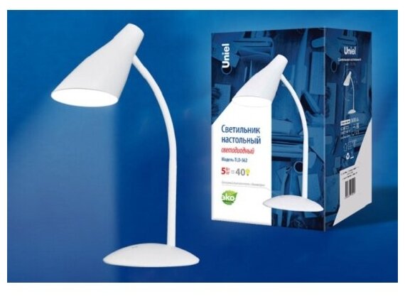Настольная лампа Uniel TLD-562 White/LED/360Lm/4500K/Dimmer/5W/Белый