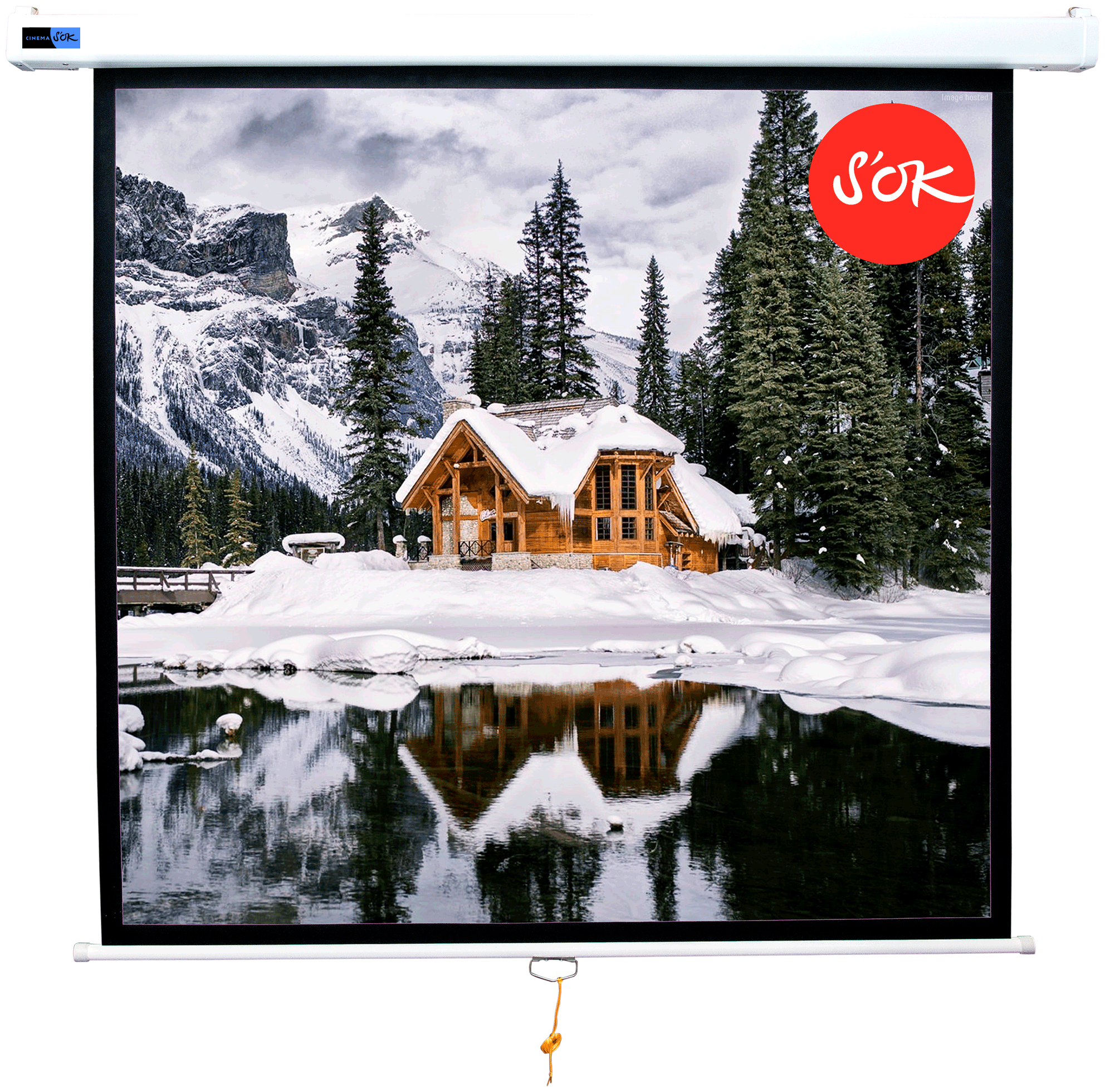 Экран для проектора S'OK SCPSW-150x150 84'' 1:1 настенно-потолочный, ручной, матовый, белый