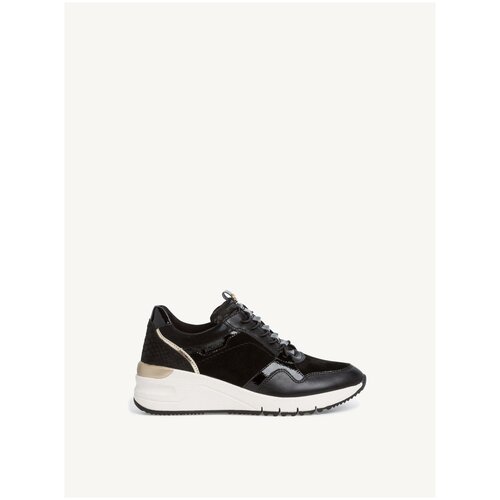 фото Ботинки на шнурках женские tamaris, черный/золото 38