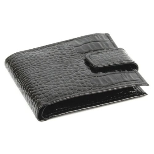 фото Кошелек кроко для денег из натуральной кожи , бумажник, черный 01-пр304-61