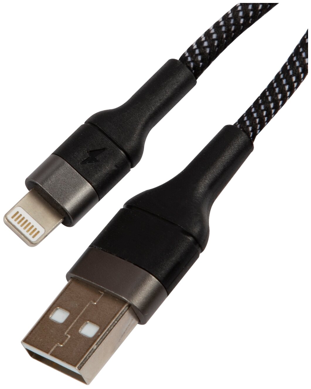 Кабель UNBRÖKE Måne USB - Lightning 1,2 метра до 3A нейлоновая оплетка черно-серый