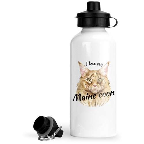 Спортивная бутылка Luzimuzi Кошки Мейн-кун I love my Maine coon