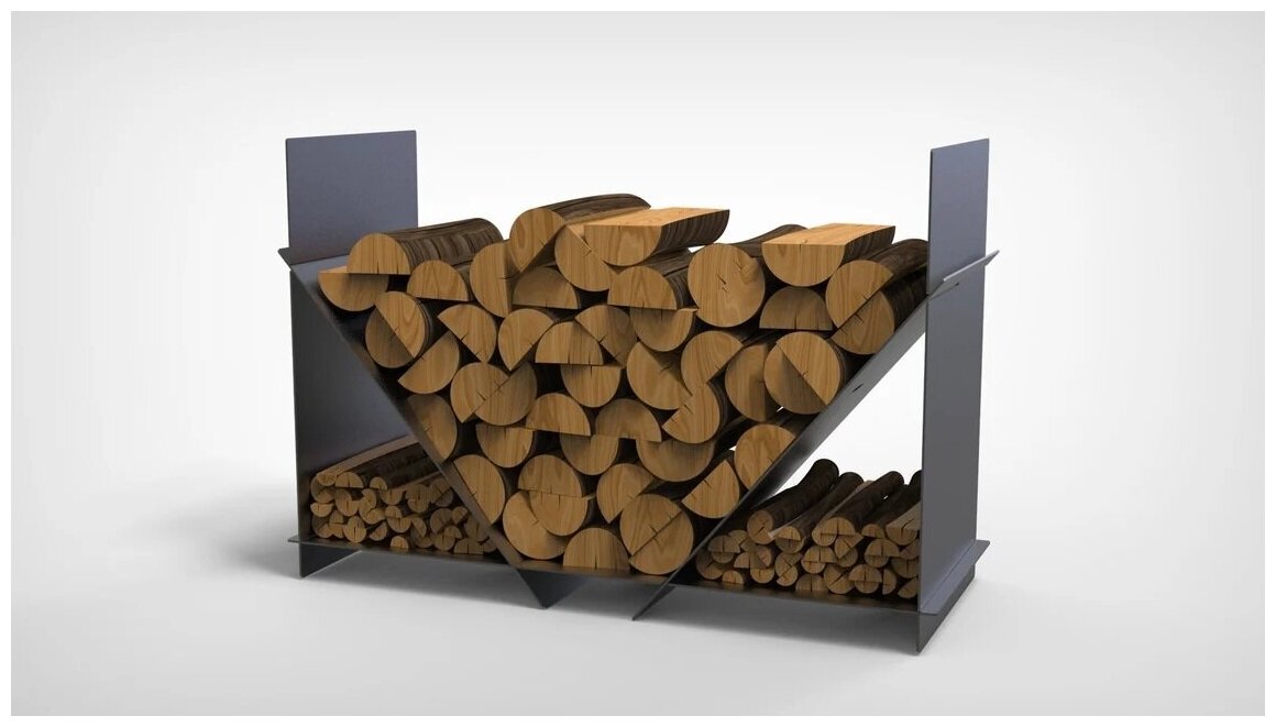 Переносная стойка для дров, подставка для дров 3 отсека для дров, Дровница, Поленница - Мангалы и Грили
