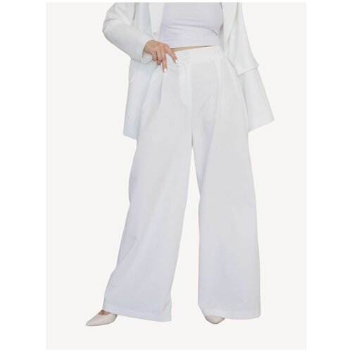 Женские брюки Модный дом Виктории Тишиной, Кели белые 114-22, размер 52