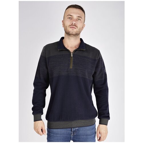 фото Джемпер с воротником поло и декоративным элементом claudio campione ru 58 / eu 56 / 3xl