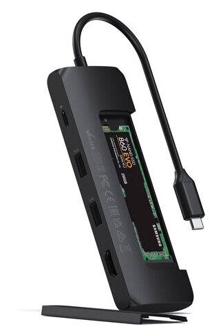 Адаптер Satechi Hybrid Multiport ST-UCHSEK USB Type-C/2*USB 3.1, USB Type-C, HDMI, чёрный