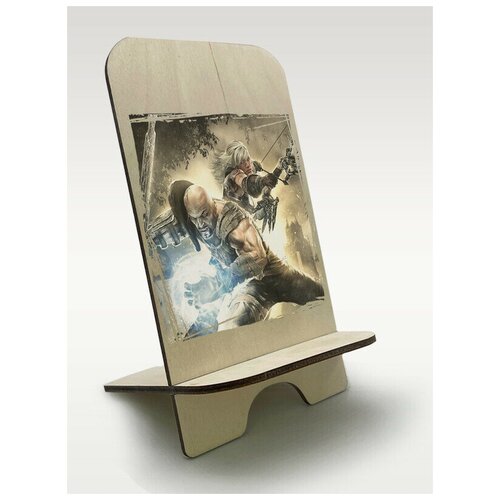 Подставка, держатель для телефона из дерева c рисунком, принтом УФ Игры Hunted ( PS, Xbox, PC, Switch) - 2223