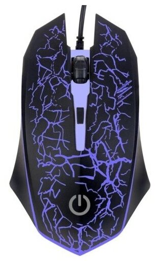 Мышь проводная Perfeo Grid USBDPI 800-16004 кнопки черно-синяя