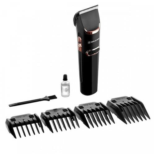 Машинка для стрижки BRAYER 3401BR 3Вт LED-дисплей 4 насадки Турборежим титан покр от сети и аккумулятора 455600₽