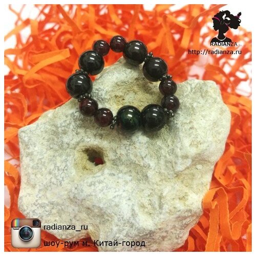 фото Кольцо на резинке | гранат, гематит radianza