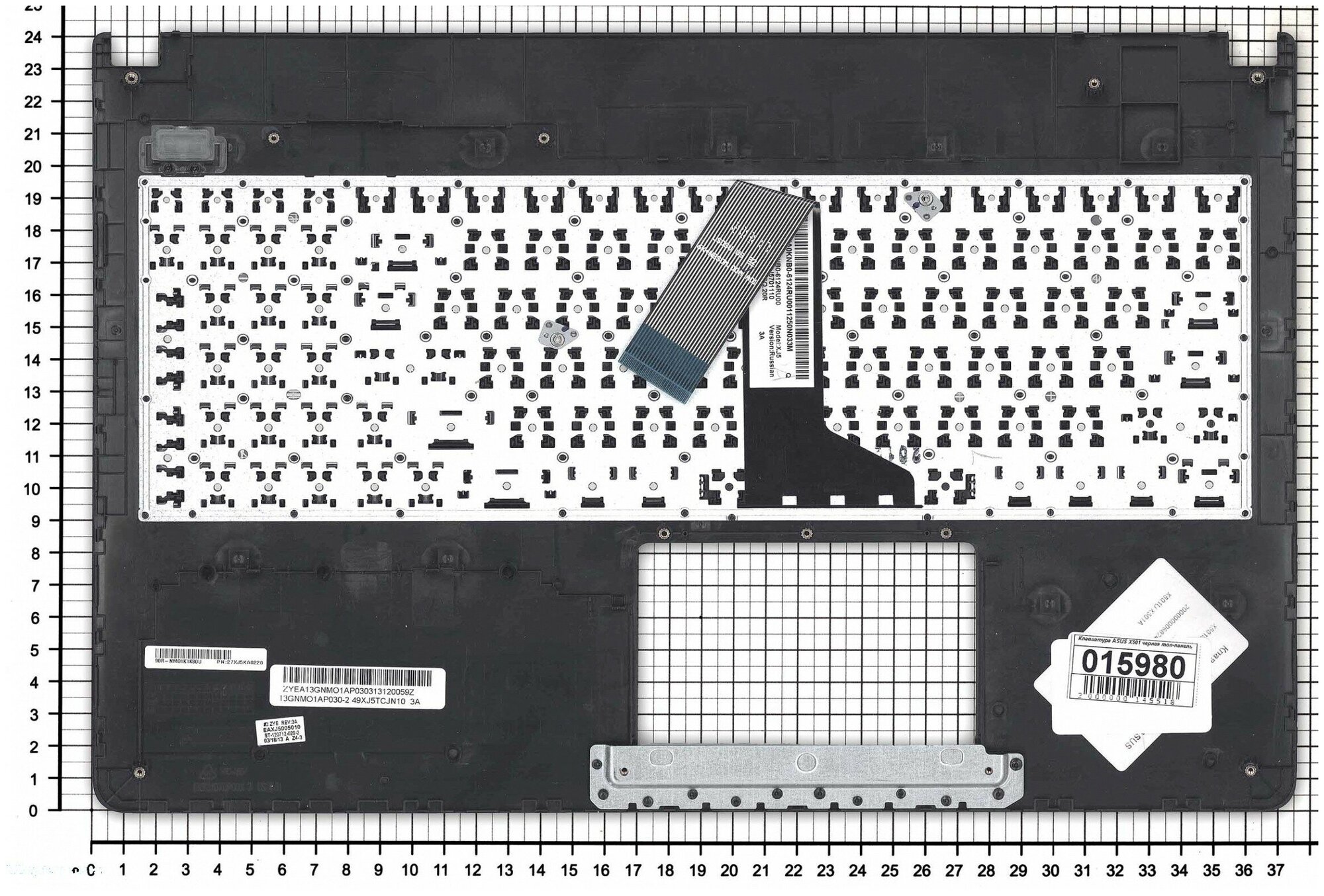 Клавиатура для ноутбука Asus 0KNB0-6124RU00 черная с черным топкейсом