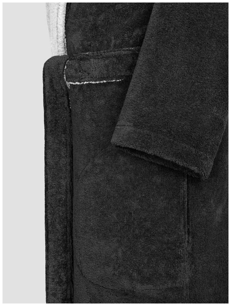 Халат Togas, длинный рукав, пояс/ремень, размер M-L, черный - фотография № 5