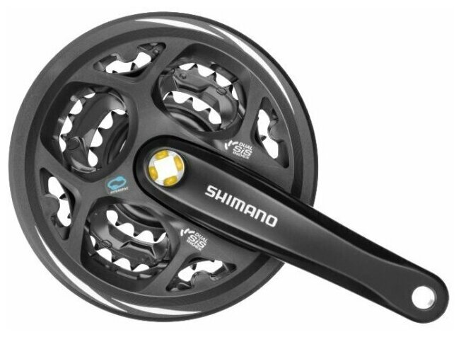 Система шатунов Shimano Altus M311, 170 мм, под квадрат, 48/38/28T Черный