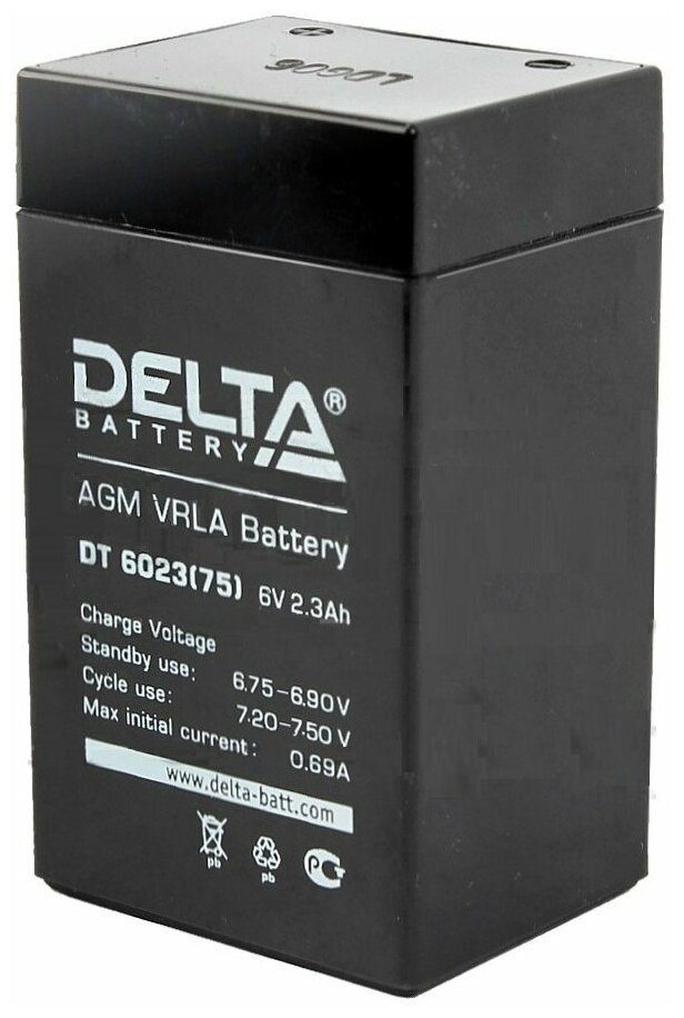 Аккумулятор ОПС 6В 2.3А. ч Delta DT 6023