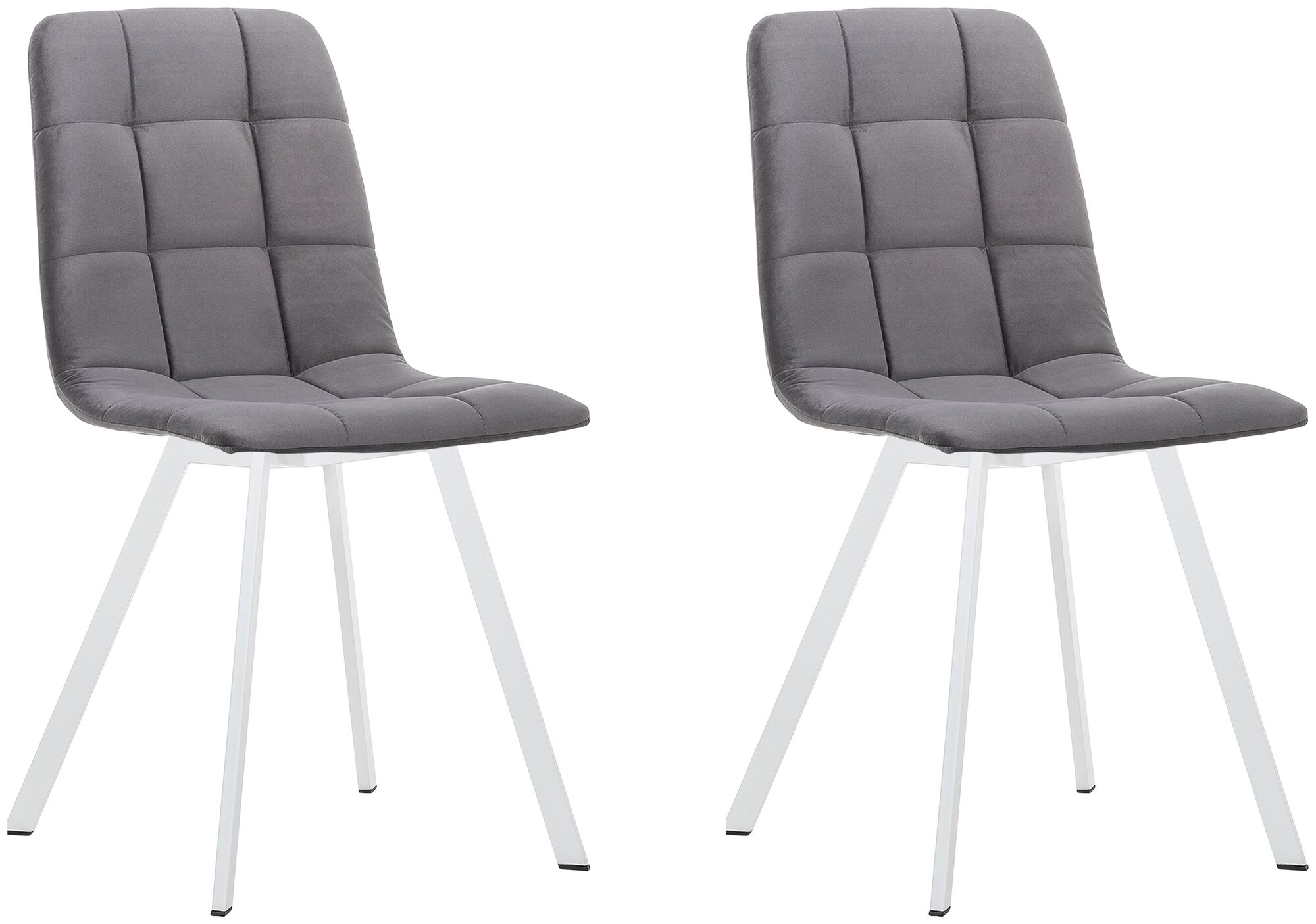 Комплект стульев Leset Скай Профиль, металл Белый, велюр ULTRA GRAFIT Графит, 2 шт.