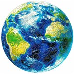 Деревянный пазл планета Земля размер М 153 детали 25х25 см абстрактные кусочки - изображение