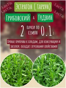 Эстрагон Грибовский и Эстрагон Гудвин 2 пакета по 0,1г семян