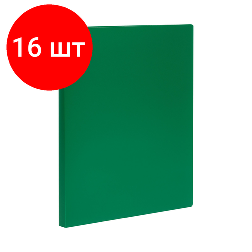 Комплект 16 шт, Папка с боковым зажимом СТАММ А4, 14мм, 500мкм, пластик, зеленая папка с зажимом inформат а4 до 170л пластик зеленая
