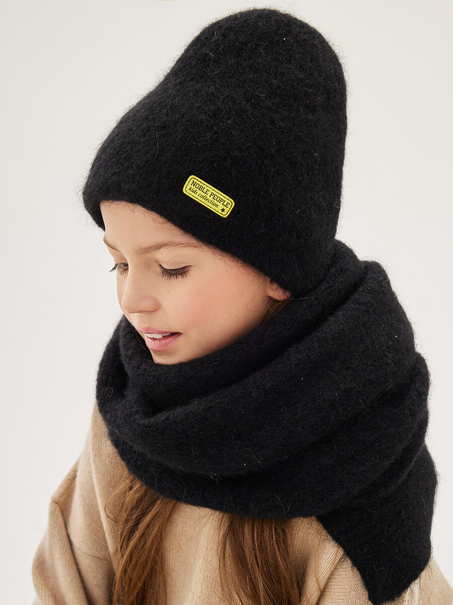 Шарф Noble People для девочек, единый, черный