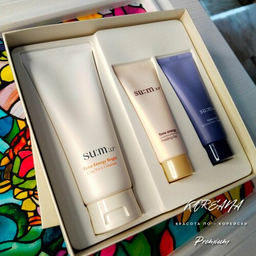 Su: m37 Набор для очищения кожи, TIME ENERGY BRIGHT CLAY PACK CLEANSER SET