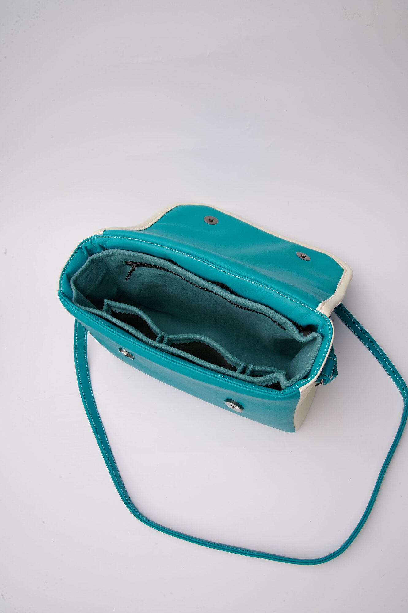 Сумка кросс-боди Простосумка, фактура зернистая, матовая, гладкая, бирюзовый, синий, голубой, белый, бежевый — фото 1