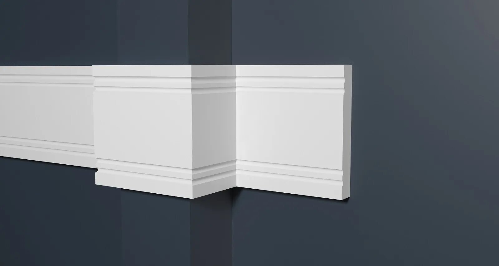 Молдинг для стен декоративный дюрополимер Decor-Dizayn (Декор-Дизайн), 79x12x2000 мм, DD150A белый