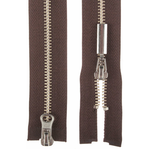 Молния металлическая GAMMA разъемная с 2-мя замками, темно-коричнеый(295), 60см, 1шт