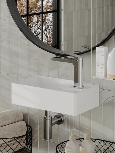 Изображение товара Раковина левая Orange B05-375LW санфарфор, белый глянец