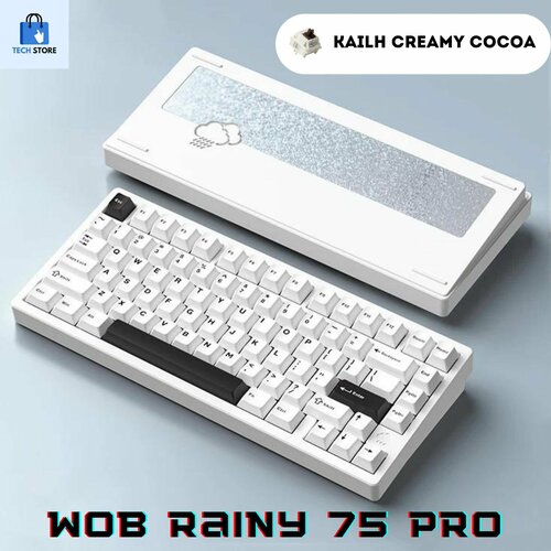Игровая клавиатура WOB Rainy 75 pro Kailh Creamy Cocoa Английская раскладка белая 18200₽