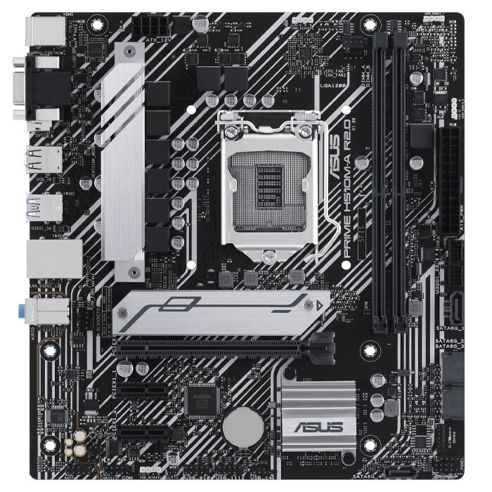 Материнская плата Socket-1200 Asus PRIME H510M-A R2.0, H470 (2xDDR4 PCI-E16x M.2 GLan USB3.2 mATX)