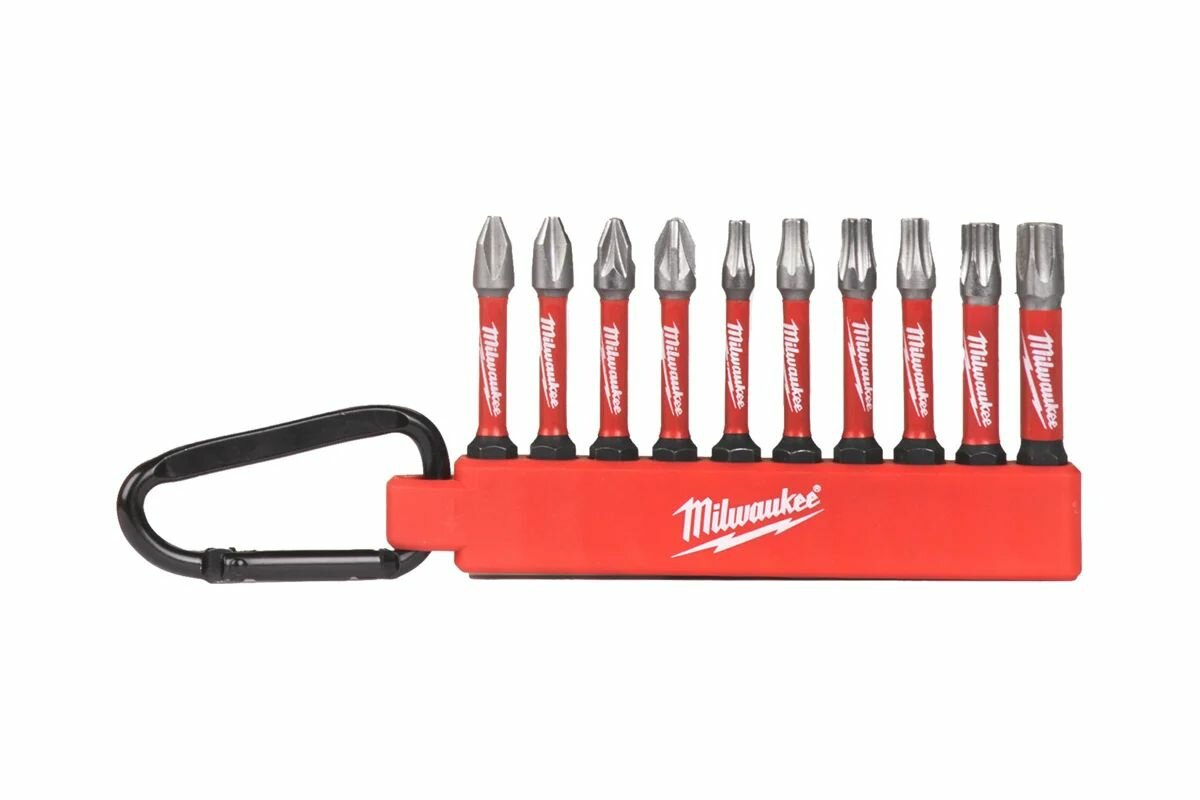 Набор бит 10 шт с карабином Milwaukee 4932480941