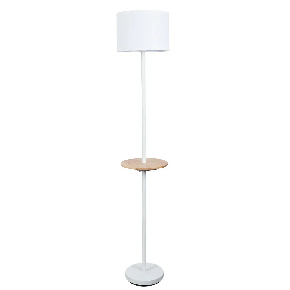 Торшер ArteLamp COMBO A4056PN-1WH, E27, 60 Вт, металл, ткань, белый