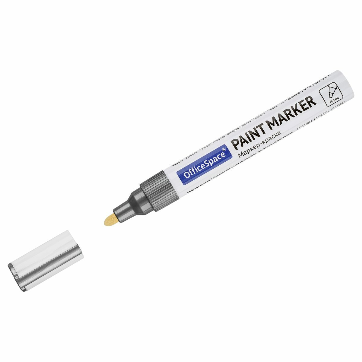 Маркер-краска OfficeSpace (1-4мм, серебристый, нитро-основа) (PM_51085), 576шт.