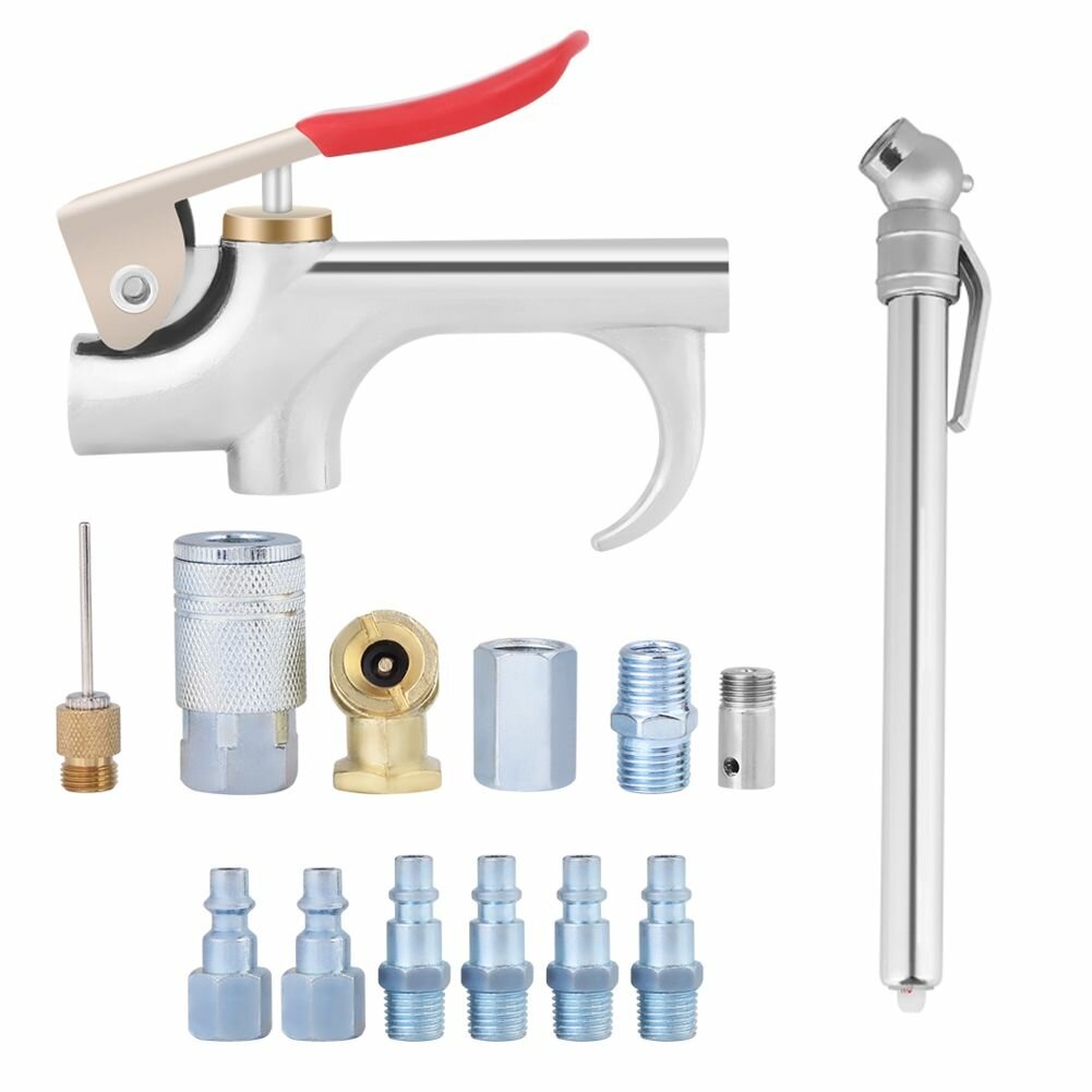 14 шт инструмент для воздушного компрессора пистолет для удаления пыли пневматическая насадка аксессуары комплект