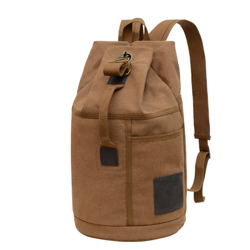 Рюкзак-торба ретро Коричневый баул котомка 30 литров брезентовый с боковой ручкой