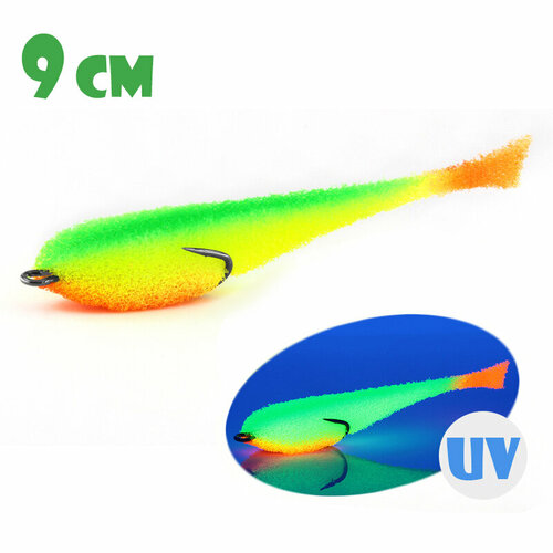 Поролоновая Рыбка Мормыш с Поджатым Двойником 9cm #10 (3 шт.)