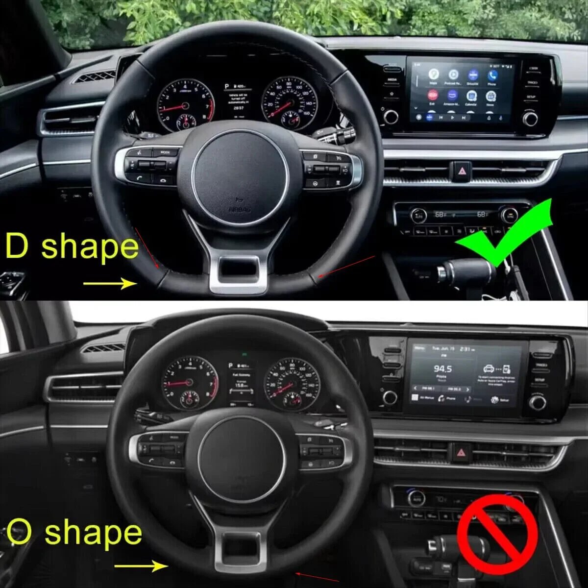 Для Kia Optima K5 GT-line 2021 2022 2023, автомобильная наклейка из АБС-пластика, накладка на руль из углеродного волокна, декоративная крышка, аксессуары — фото 1