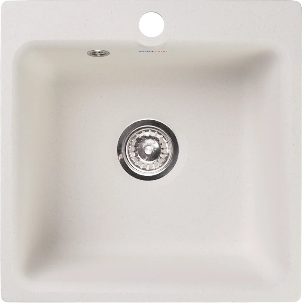 Мойка кухонная GranFest Smart SM 430 43x43 мойка для кухни квадратная матовая белая российская